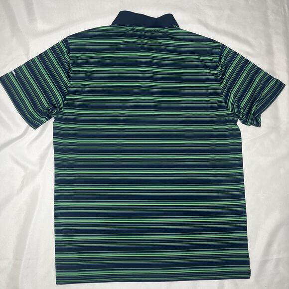 Walter Hagen Mens Blue Green Striped Golf Polo Shirt Size L Performance Stretch - Picture 3 of 8